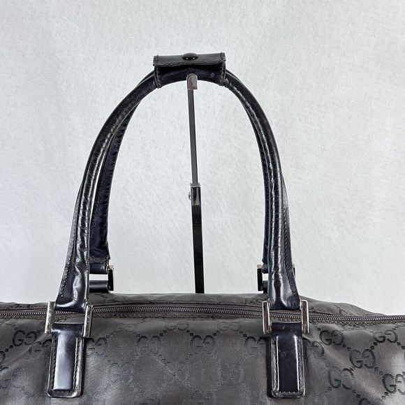 VTG Gucci Boston Monogam Duffle Brown Nylon Weekend/Travel Bag Unisex Y2K Rare - Picture 2 of 16